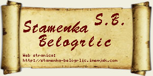 Stamenka Belogrlić vizit kartica